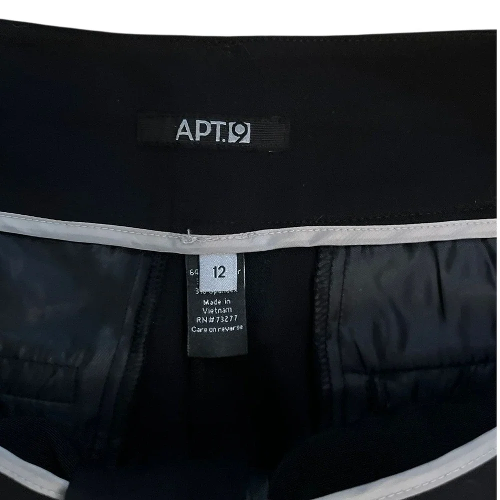Apt. 9 Black Trouser‎ Pants Career Business Casual Stretch Size 12